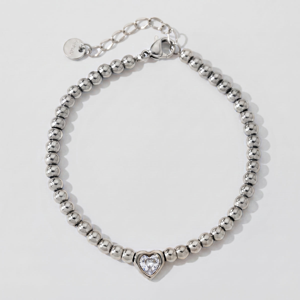 Vittoria Heart Gem Beaded Silver Bracelet - Joie d’Or