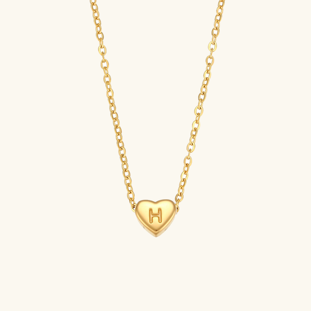 Heart Initial Gold Necklace - Joie d’Or