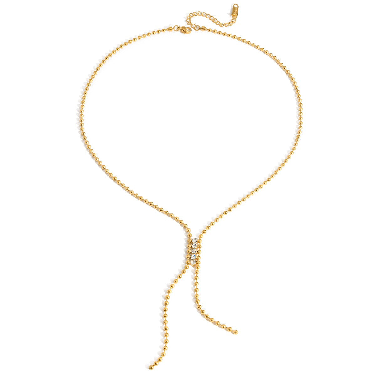 Ornella Crystal Bar Gold Necklace