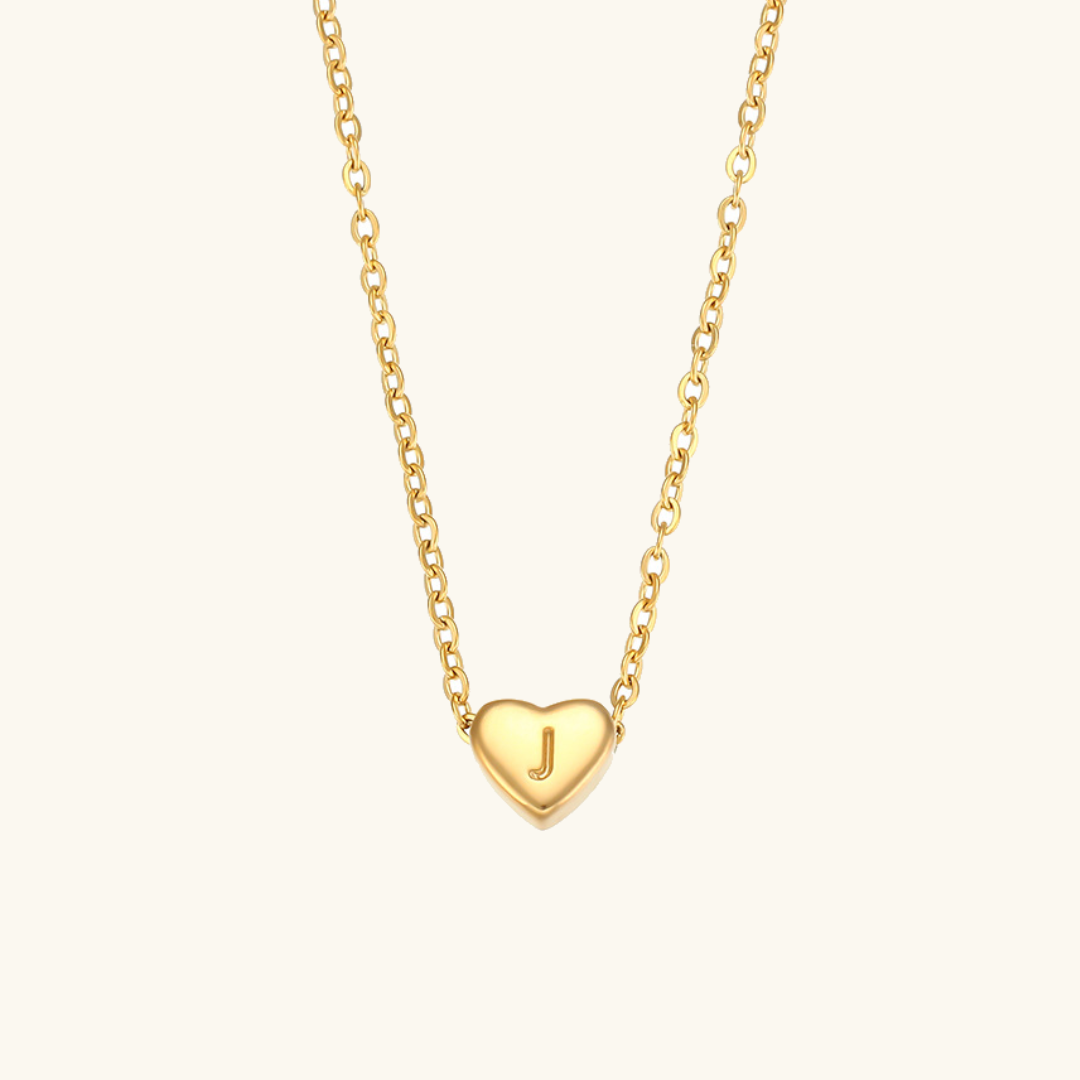 Heart Initial Gold Necklace - Joie d’Or