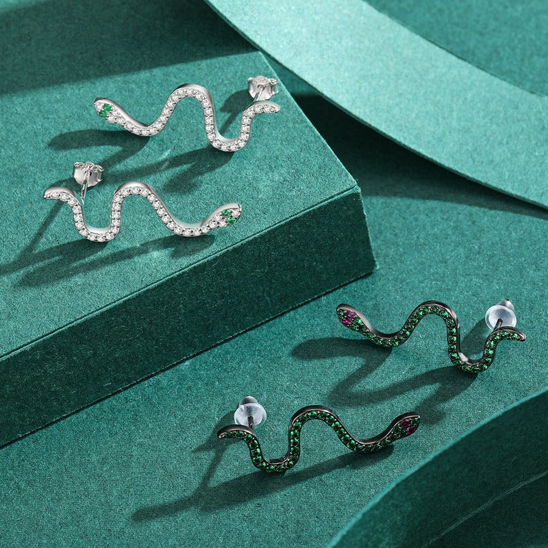 Liana Crystal Snake Earrings - Joie d’Or