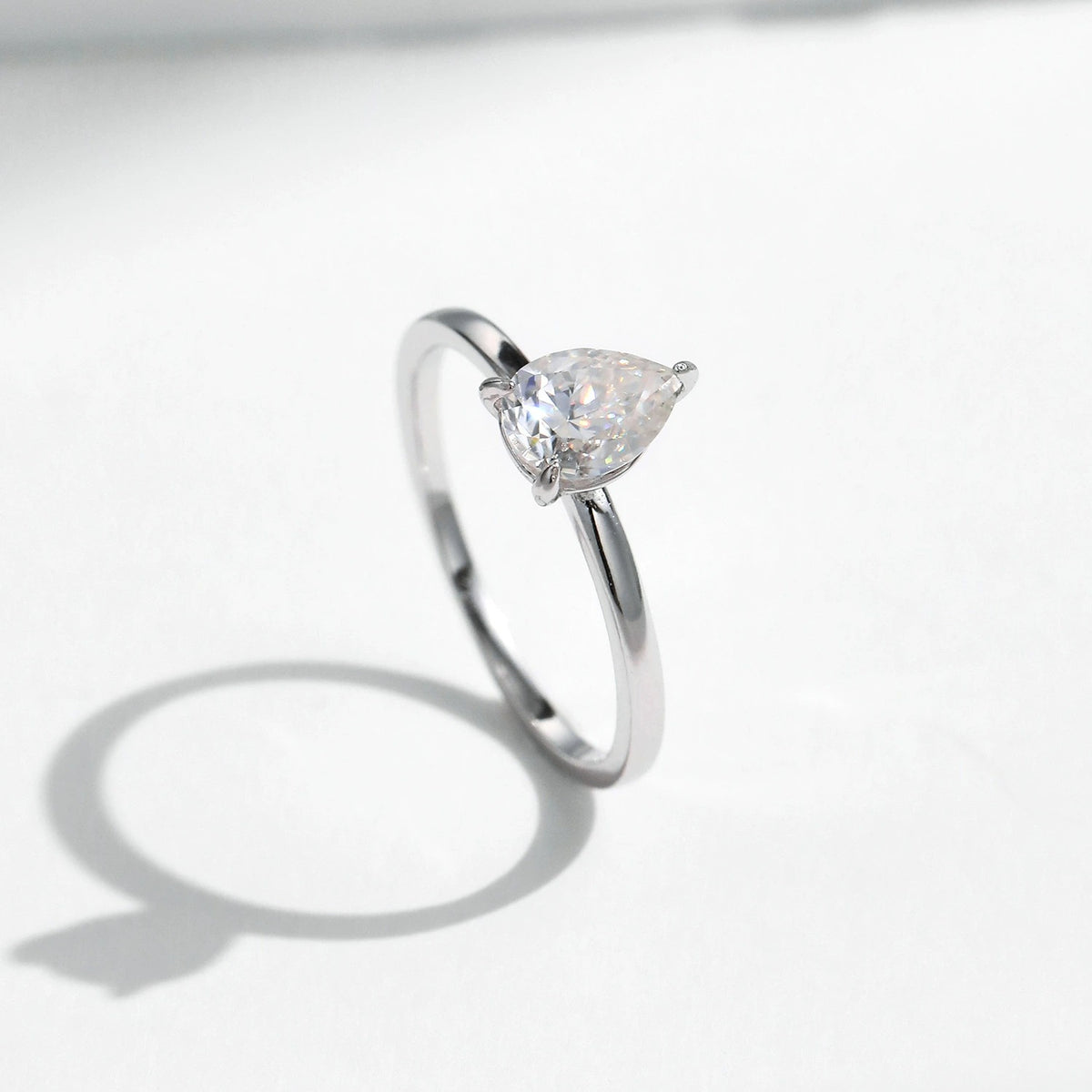 Eva Crystal Drop Silver Ring - Joie d’Or