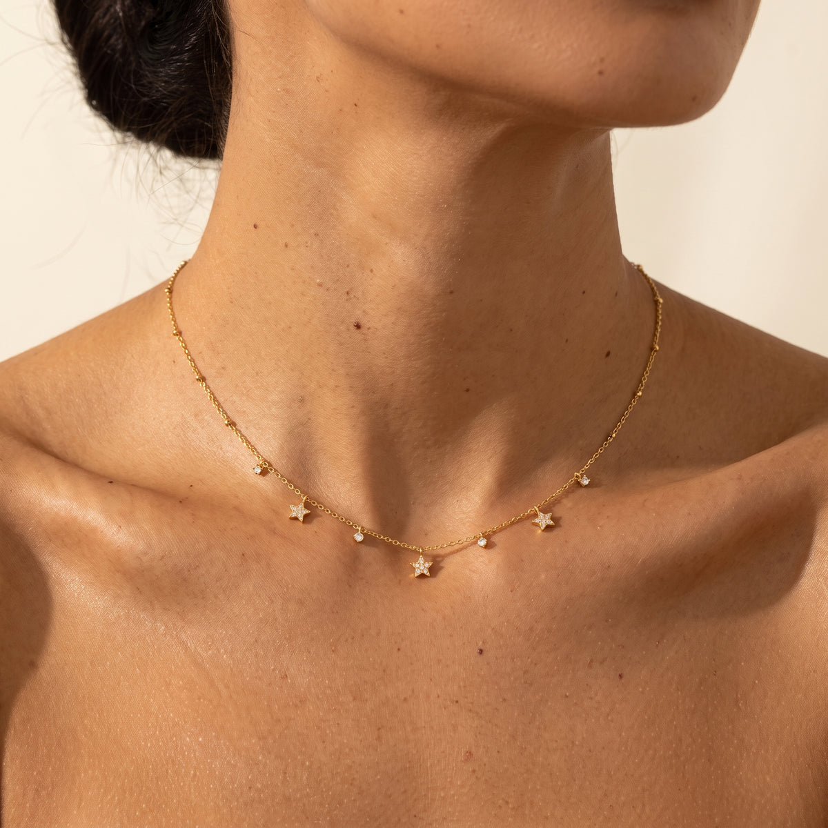 Delfina Crystal Star Gold Necklace - Joie d’Or