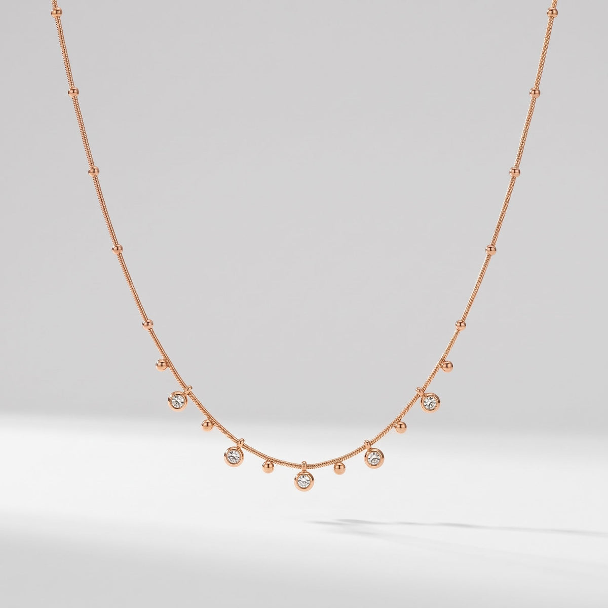 Anouk Crystal Droplet Chain Gold Necklace - Joie d’Or