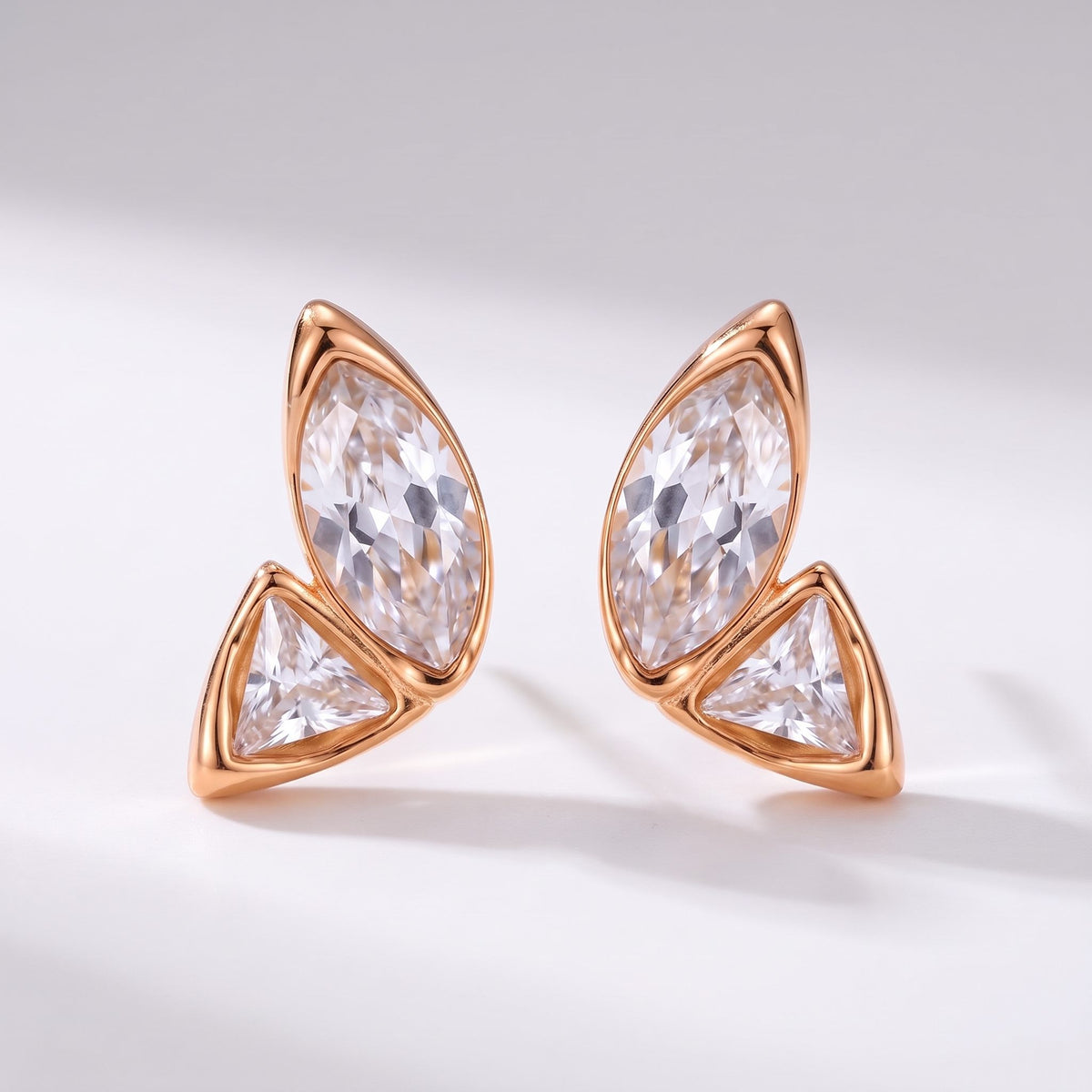 Aurore Crystal Wing Gold Earrings