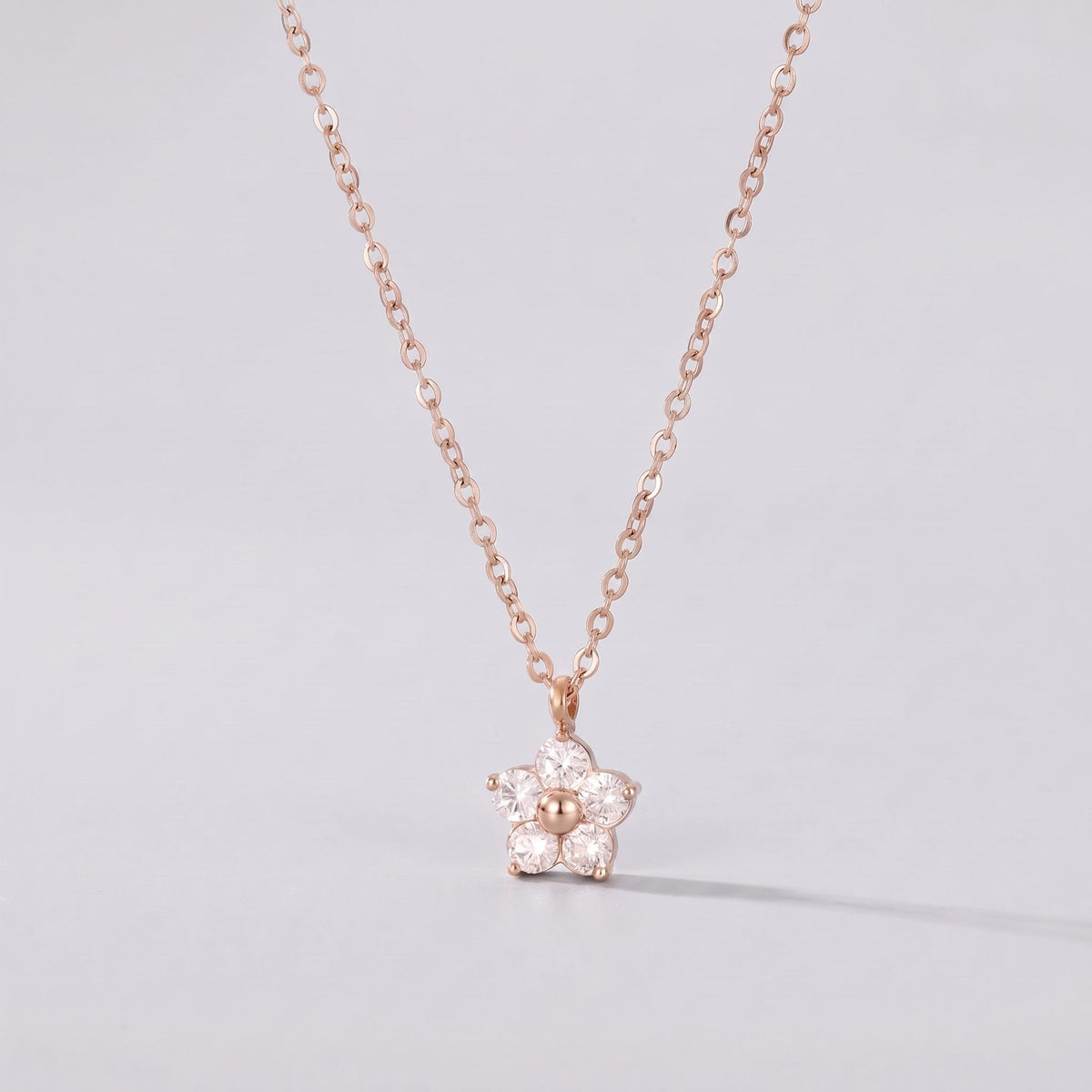 Céleste Crystal Flower Silver Necklace - Joie d’Or