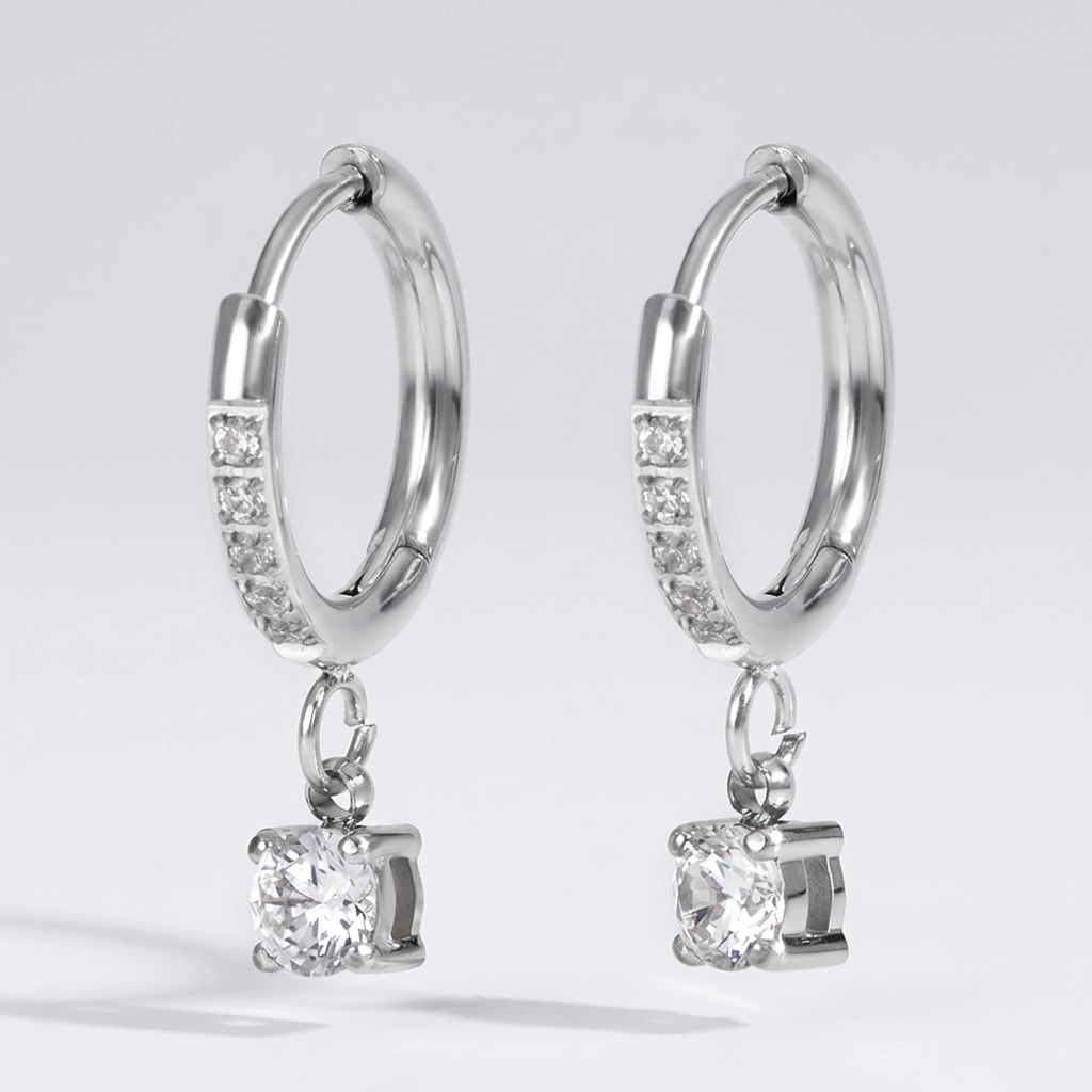 Aurélie Crystal Silver Earrings - Joie d’Or