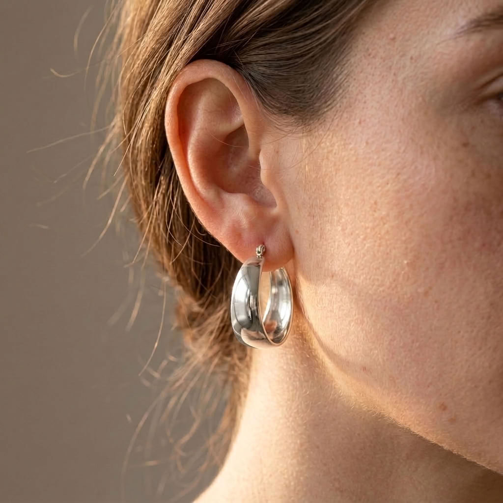 Vivienne Wide Arc Silver Earrings - Joie d’Or