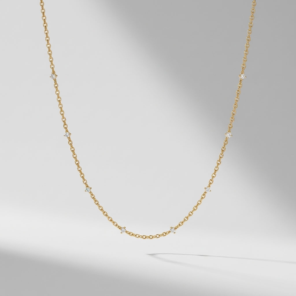 Fiona Crystal Rolo Gold Necklace - Joie d’Or