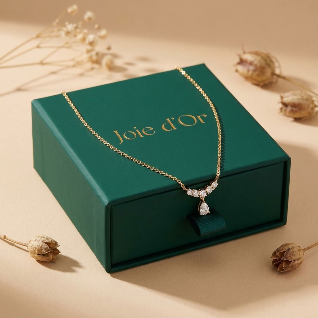 Juliette Crystal Arc Gold Necklace