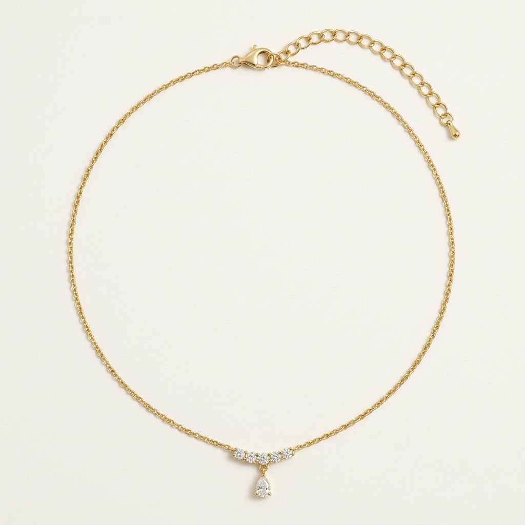 Juliette Crystal Arc Gold Necklace