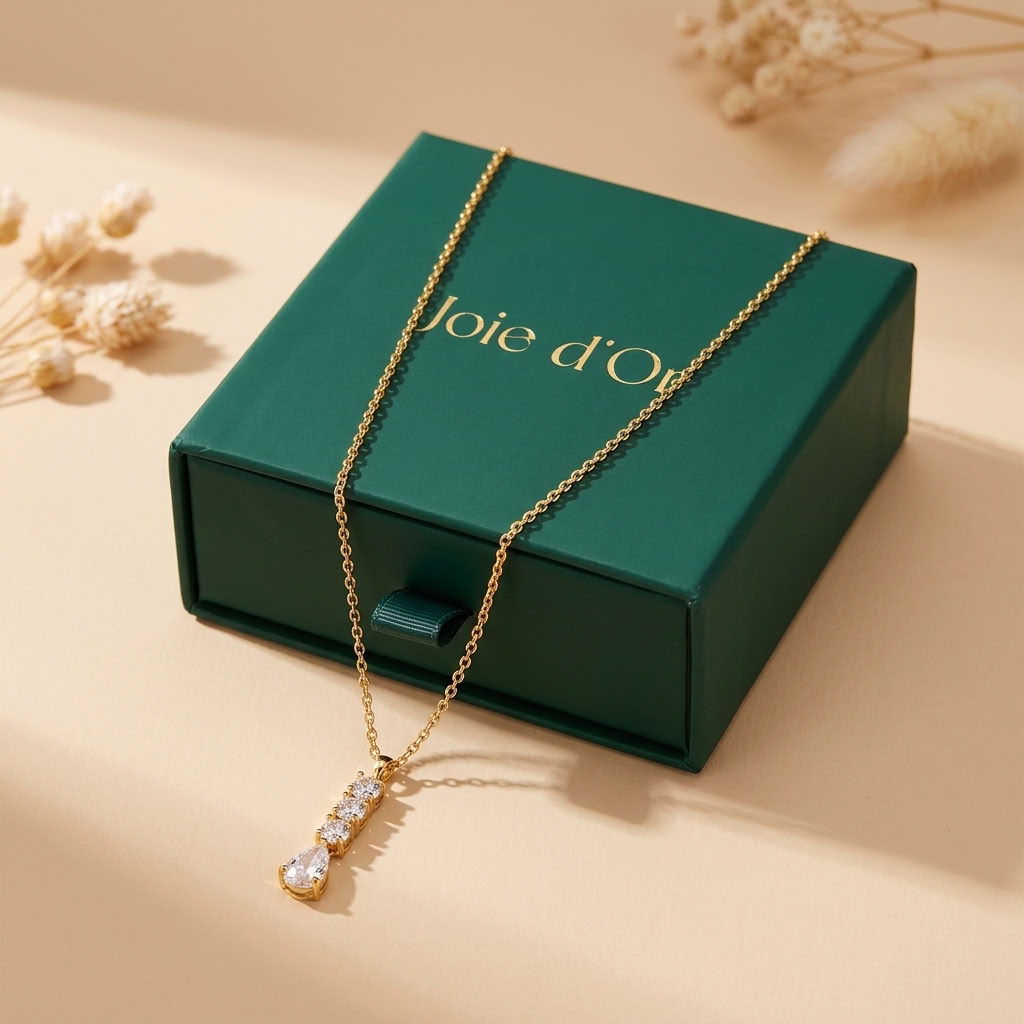 Céleste Pear Drop Gold Necklace