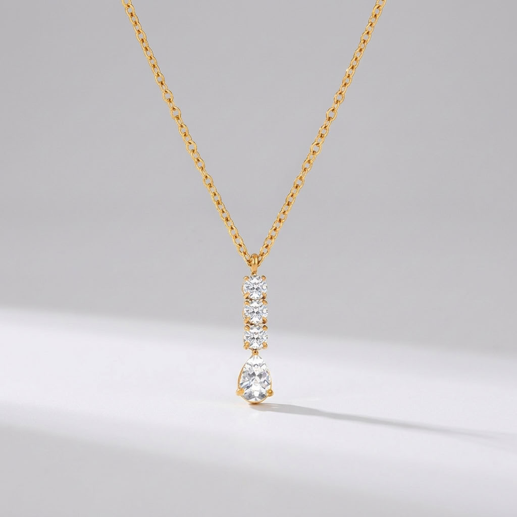 Céleste Pear Drop Gold Necklace