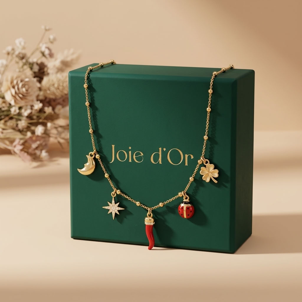 Noémie Lucky Charms Gold Necklace - Joie d’Or
