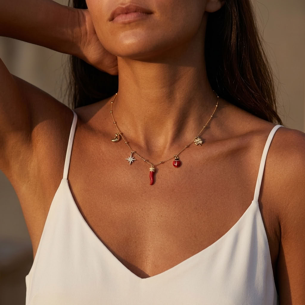 Noémie Lucky Charms Gold Necklace - Joie d’Or
