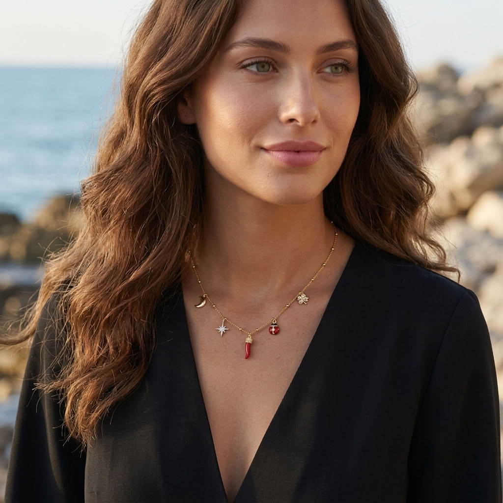 Noémie Lucky Charms Gold Necklace - Joie d’Or
