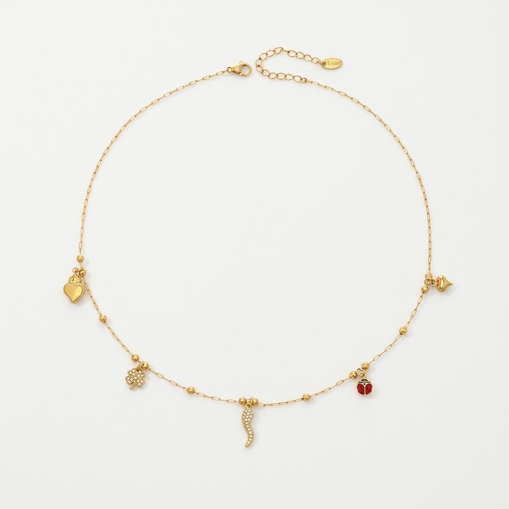 Mathilde Crystal Chilli Gold Necklace - Joie d’Or