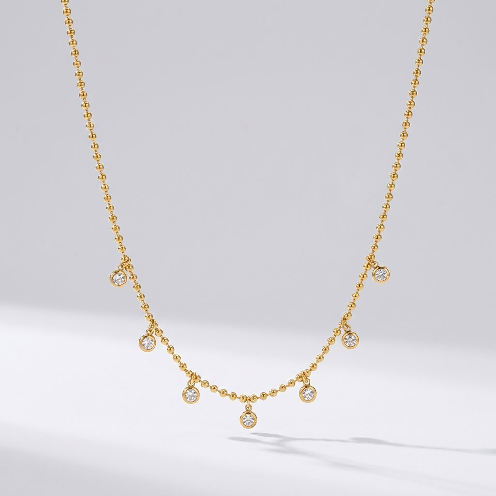 Lora Crystal Drop Gold Necklace - Joie d’Or