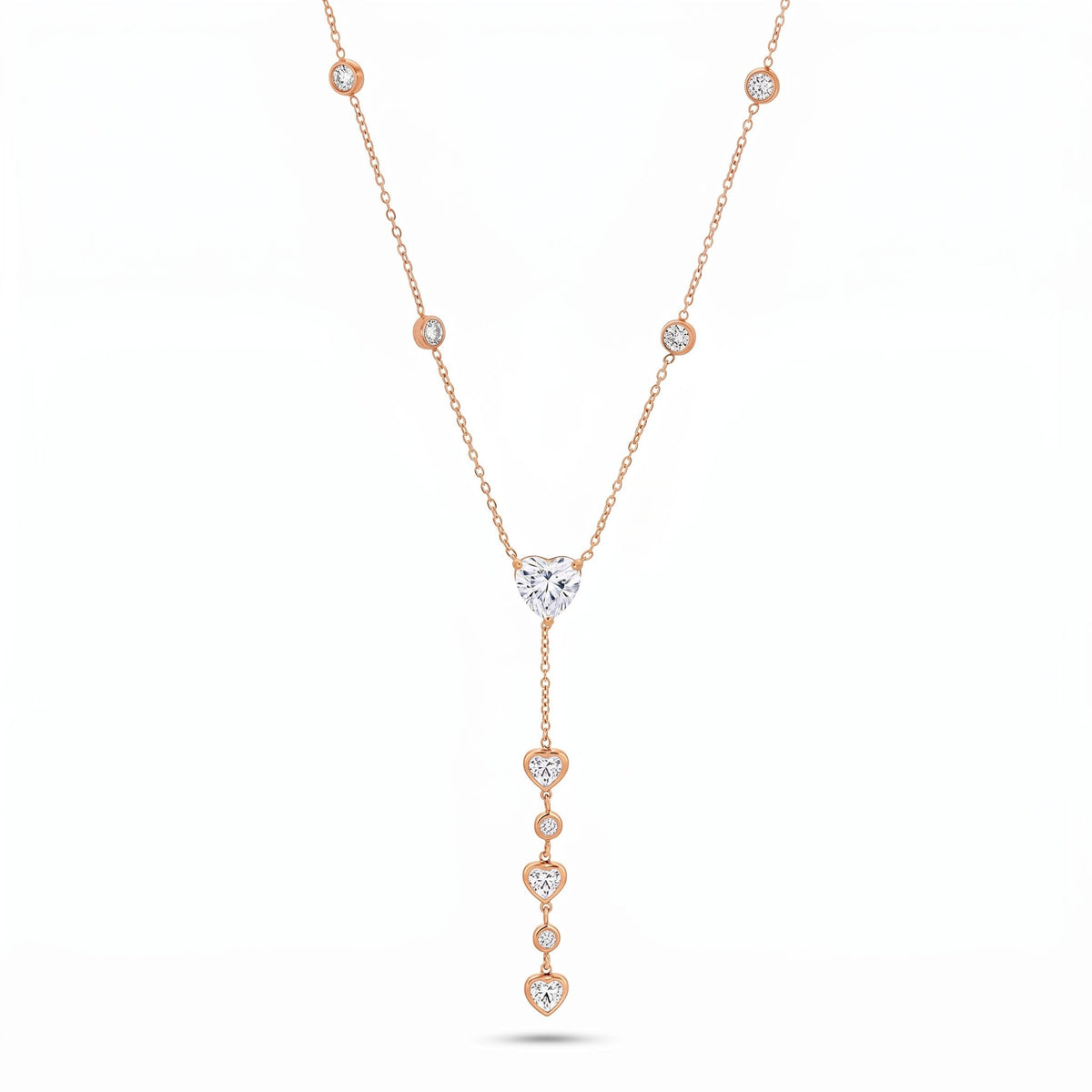 Justine Heart Cascade Gold Necklace