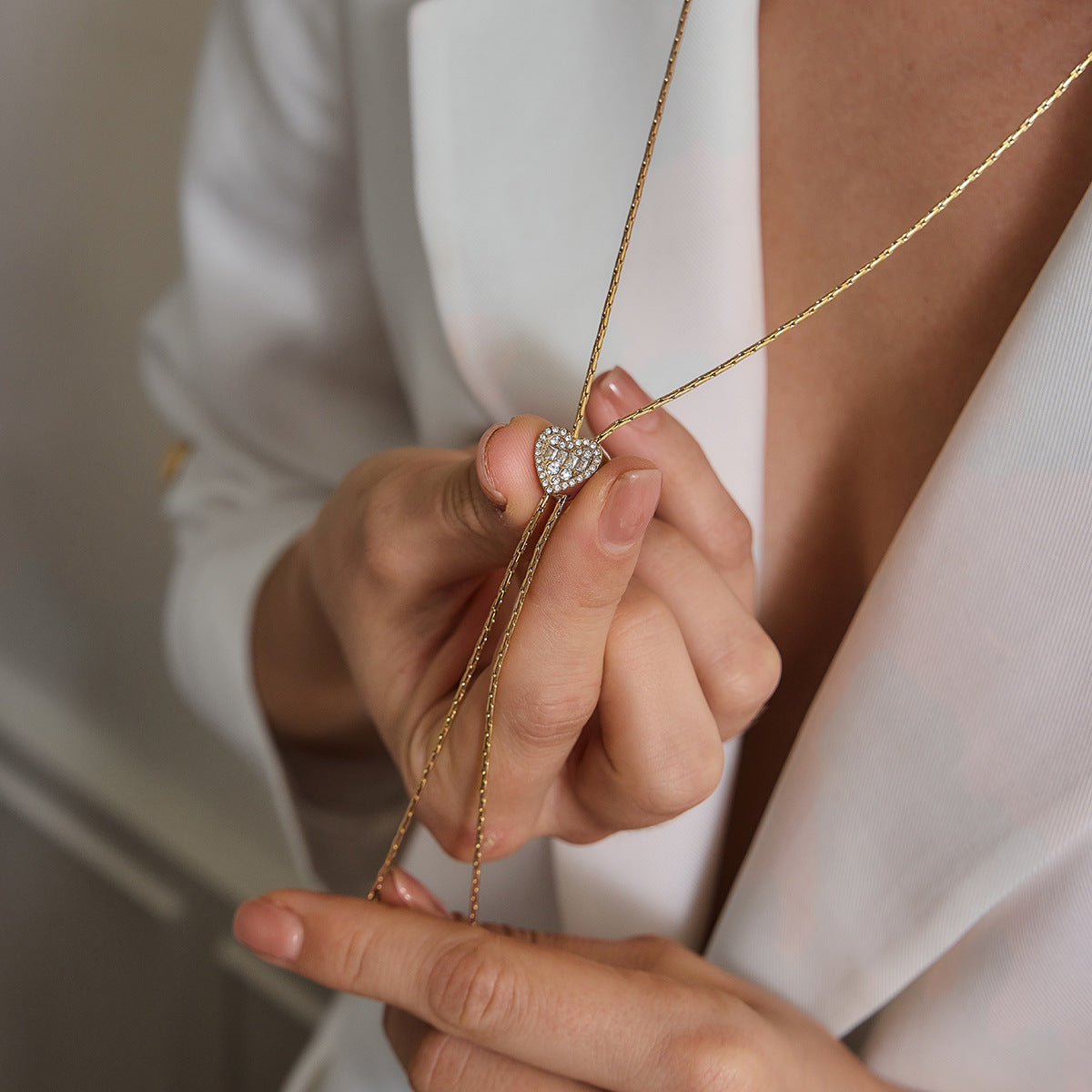 Maëlys Heart Slider Gold Necklace
