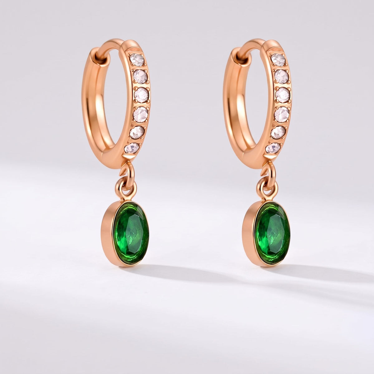 Paola Green Oval Gold Earrings