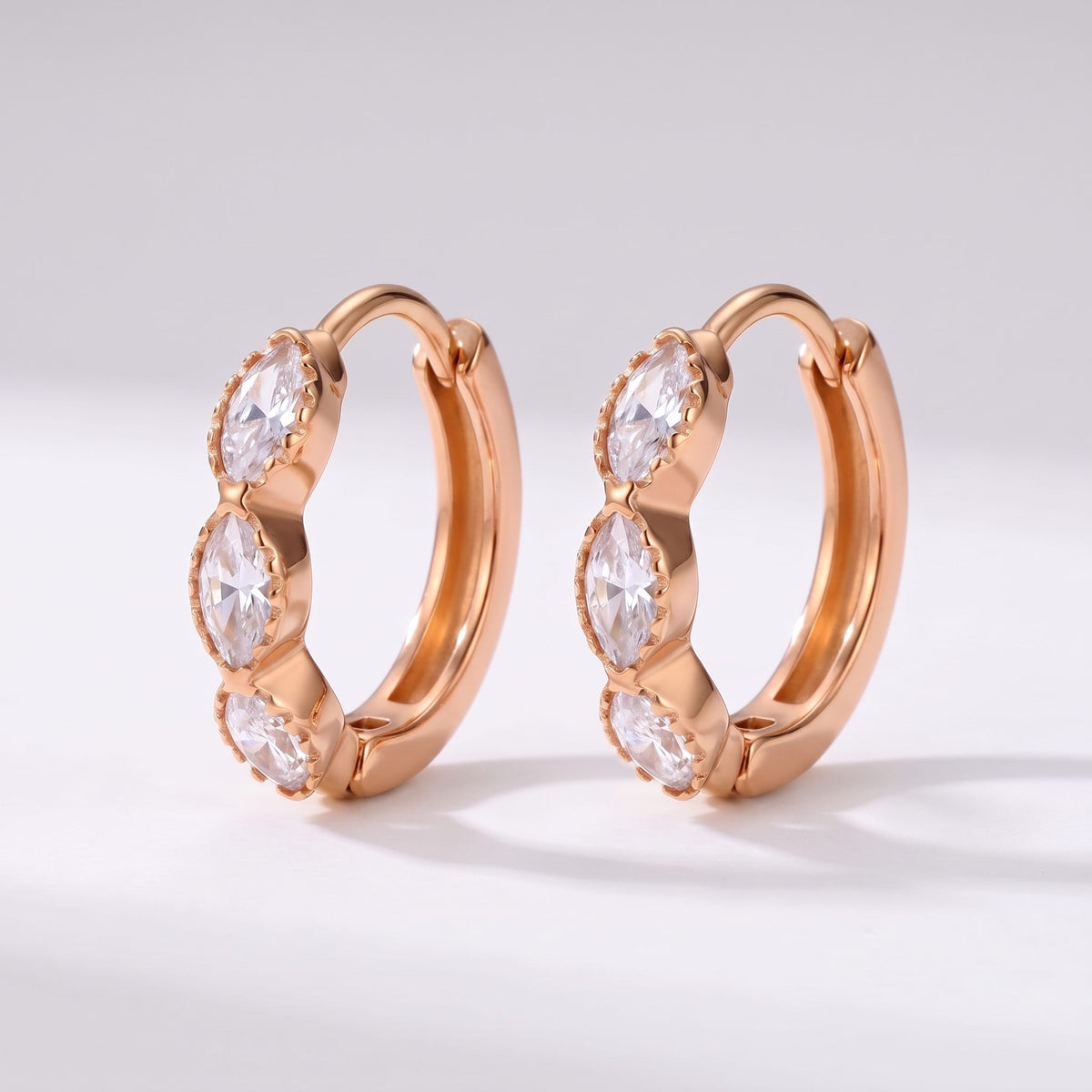 Zoé Marquise Huggie Gold Earrings - Joie d’Or