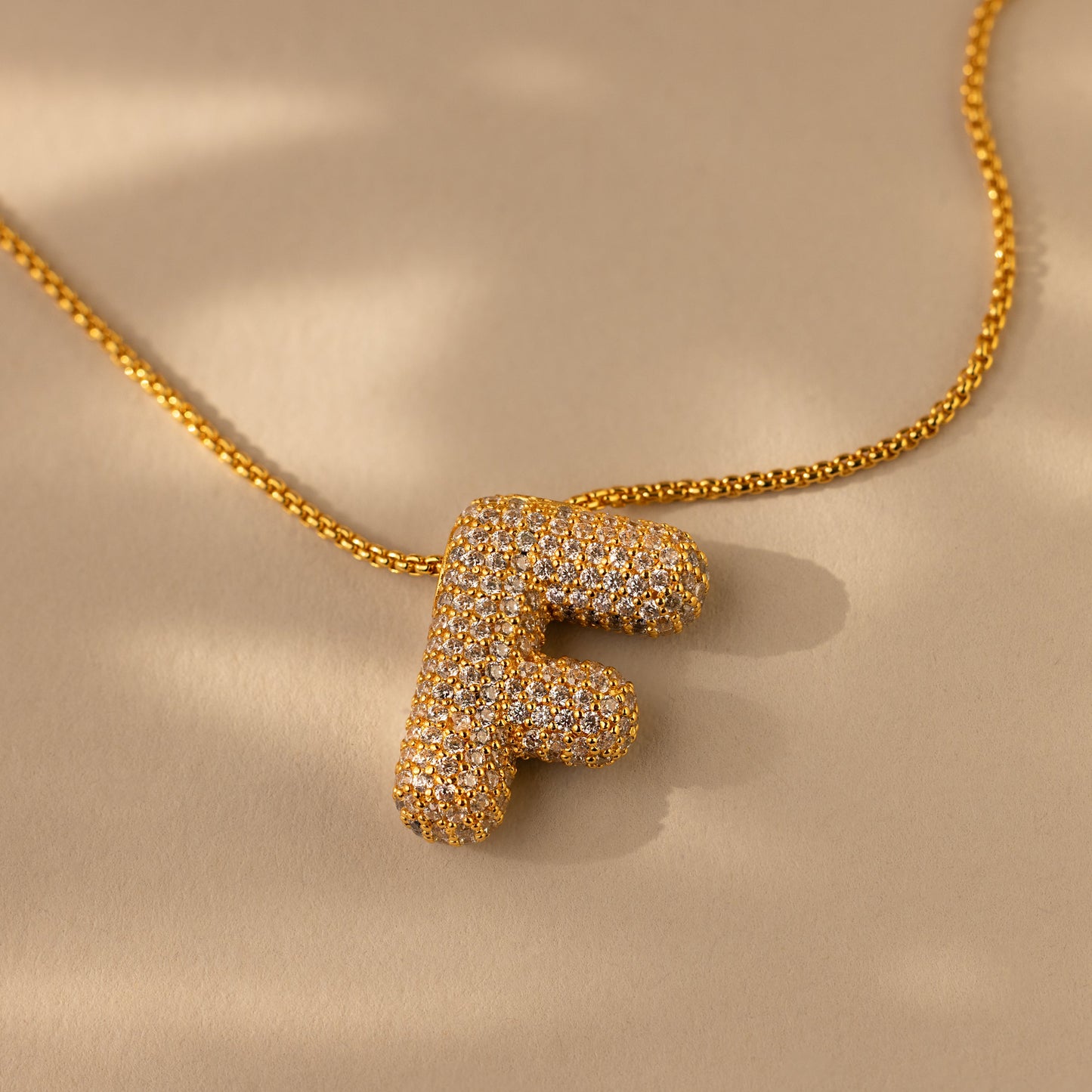 Valentina Crystal Letter Necklace