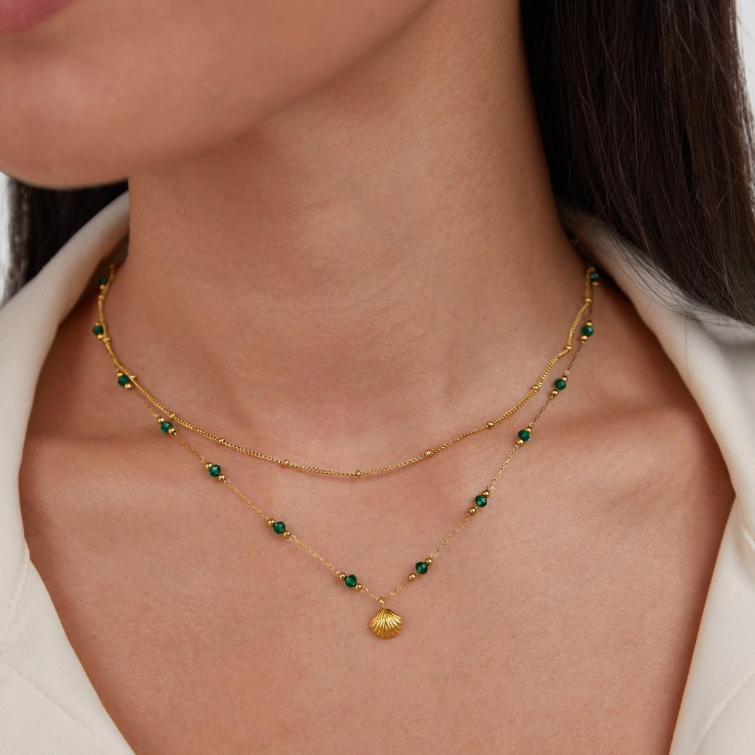 Alla Gold Shell & Beads Necklace