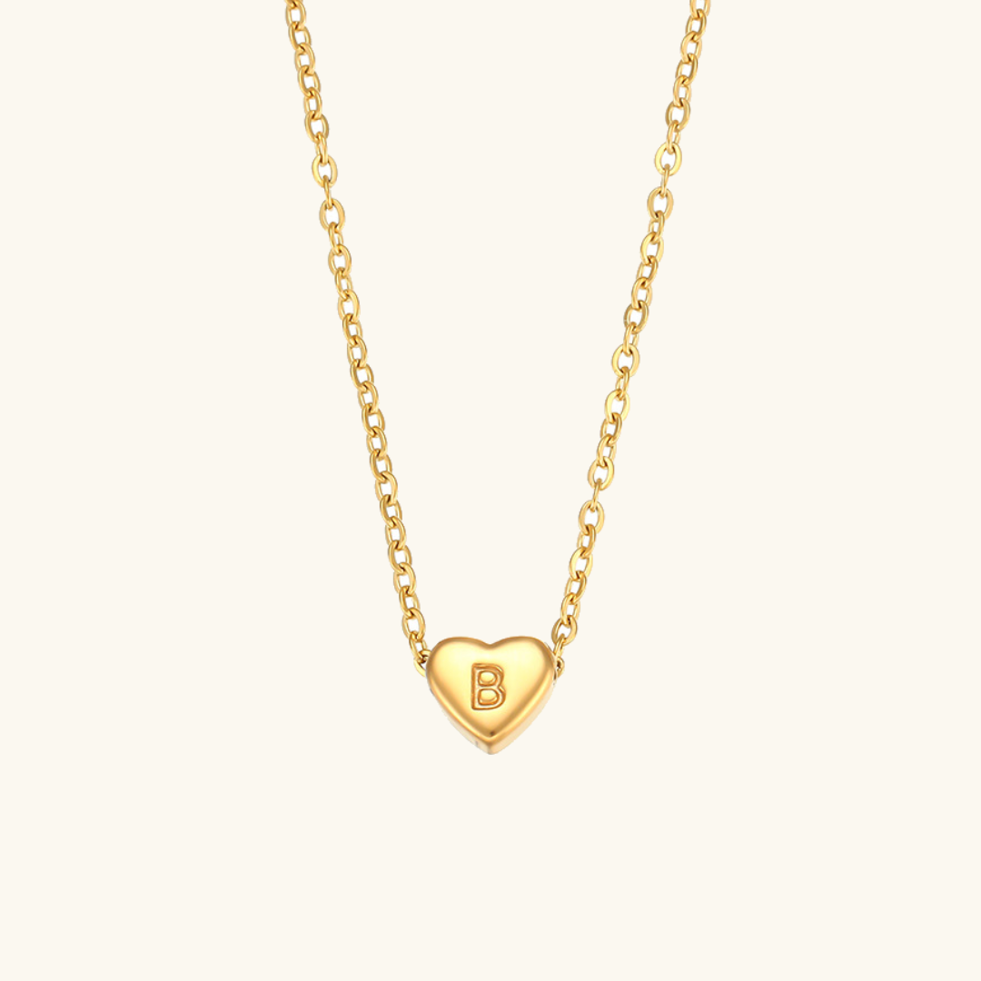 Heart Initial Gold Necklace - Joie d’Or
