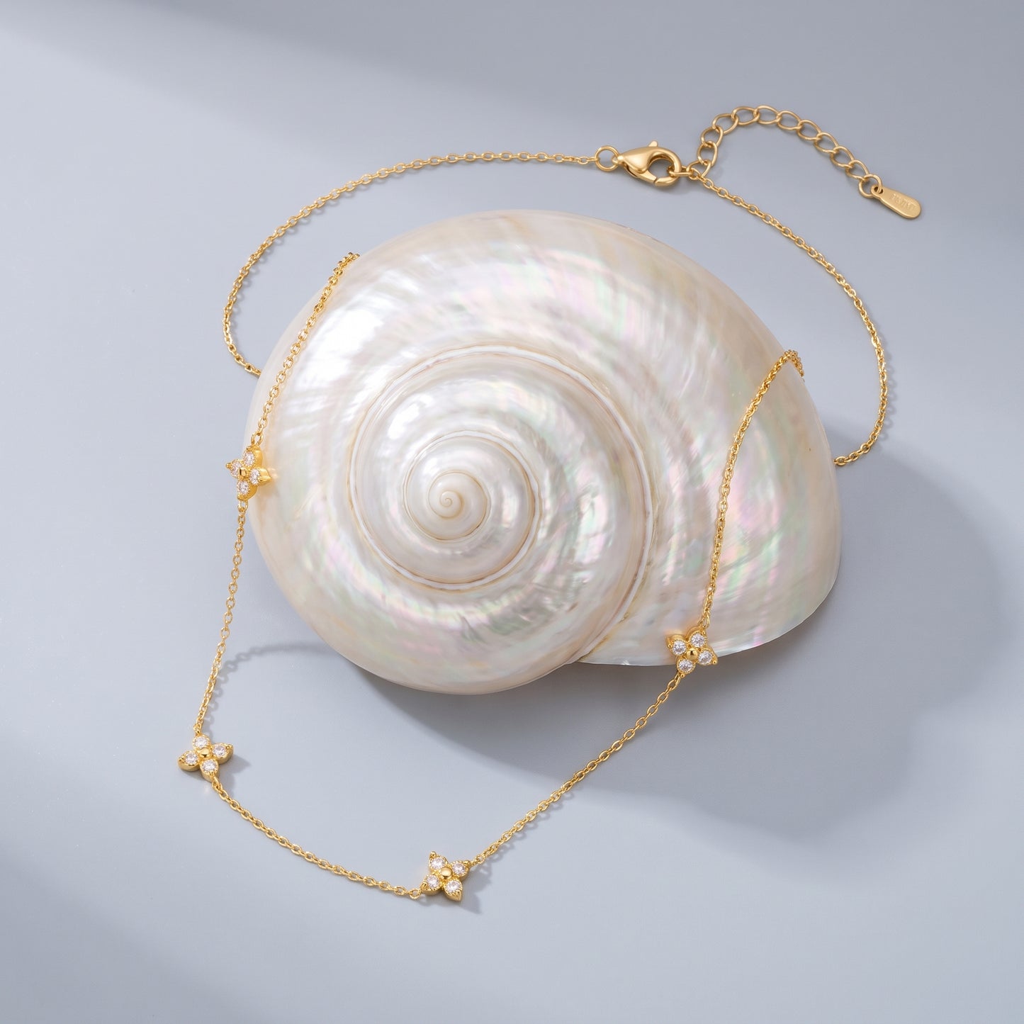 Agathe Four-Petal Floral Gold Necklace - Joie d’Or