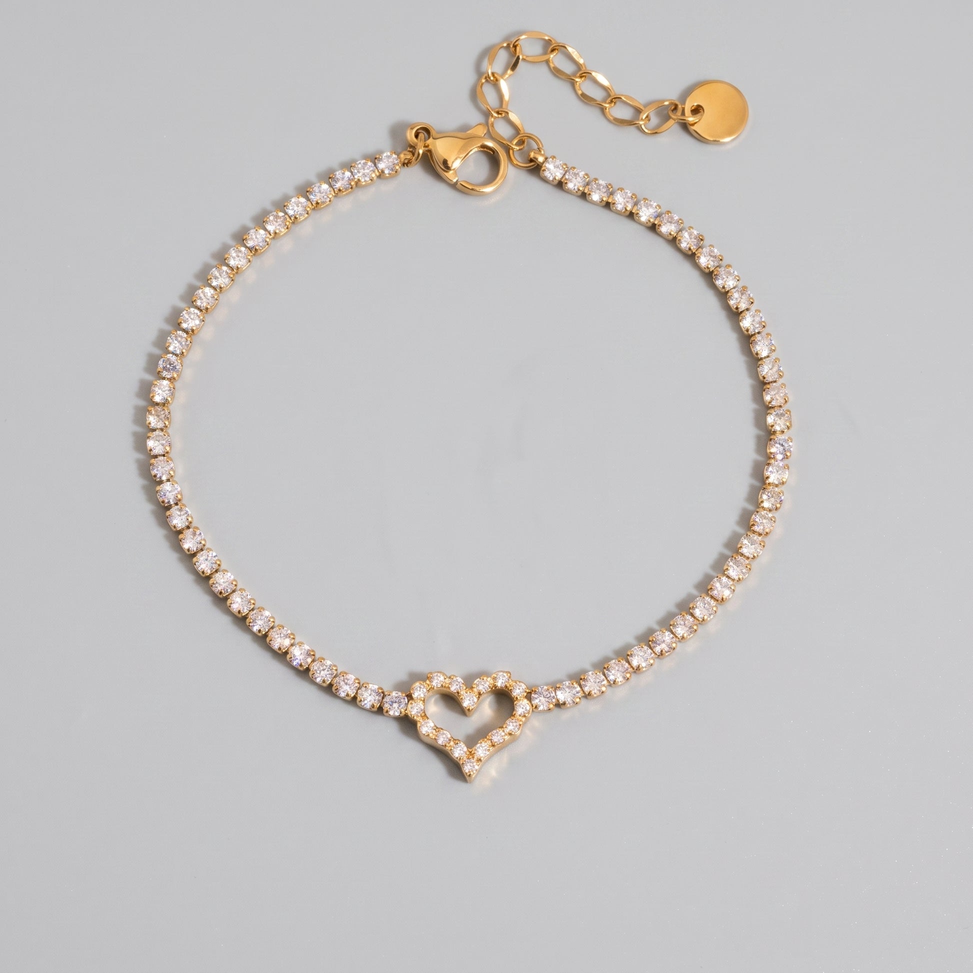 Lucienne Romantic Crystal Heart Gold Bracelet - Joie d’Or