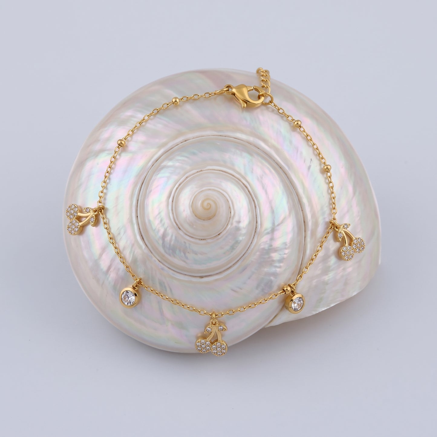 Mélisande Sparkling Crystal Cherry Gold Bracelet - Joie d’Or