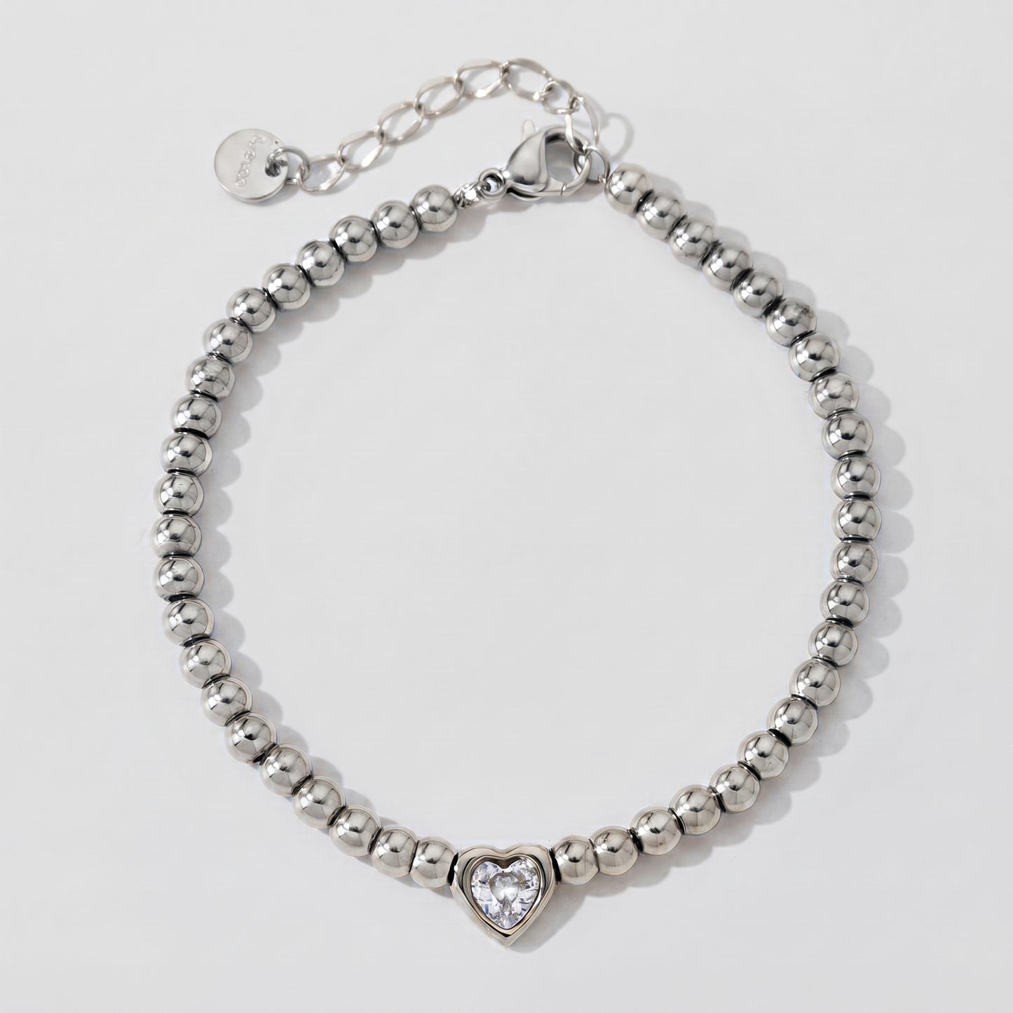 Vittoria Heart Gem Beaded Silver Bracelet - Joie d’Or
