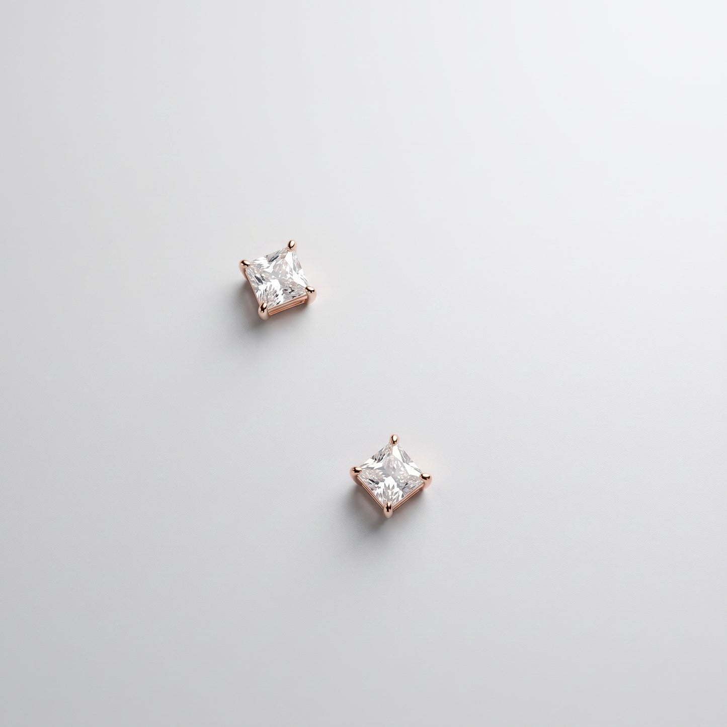 Chloe Dainty Square Zircon Gold Studs - Joie d’Or
