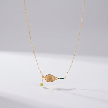 Helena Gold Tennis Ball & Racket Necklace - Joie d’Or