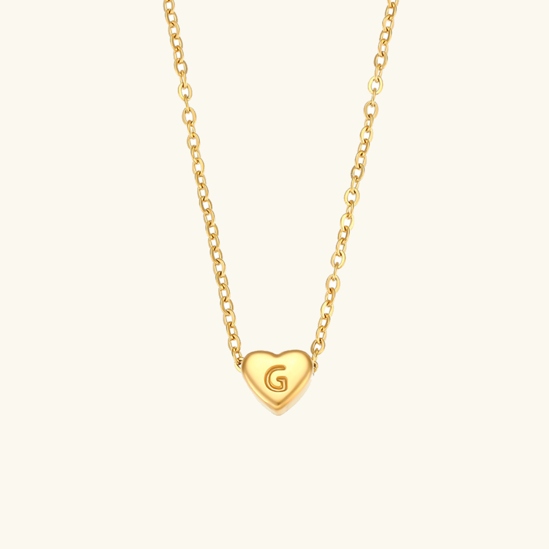 Heart Initial Gold Necklace - Joie d’Or