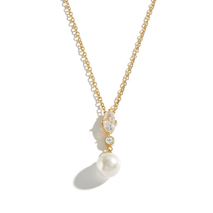 Emilia Marquise Pearl Gold Necklace