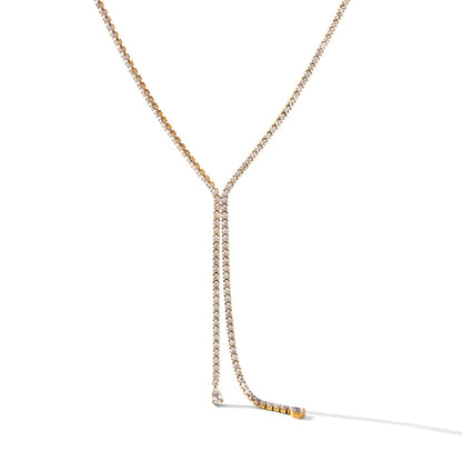 Lavinia Pear Tennis Gold Necklace