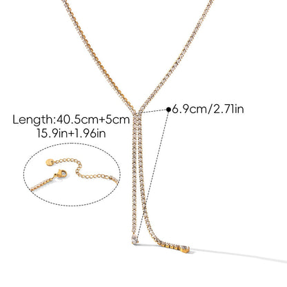 Lavinia Pear Tennis Gold Necklace
