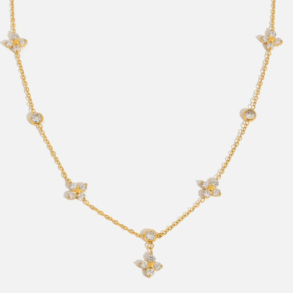 Capucine Clover Drop Gold Necklace