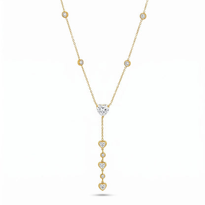 Justine Heart Cascade Gold Necklace