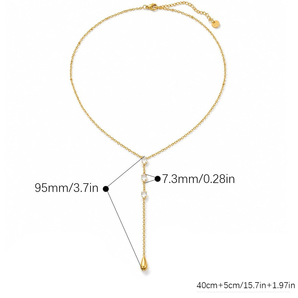 Rafaella Marquise Teardrop Gold Necklace
