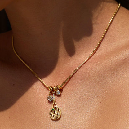 Colette Tennis Charms Gold Necklace
