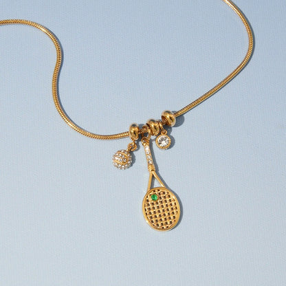 Colette Tennis Charms Gold Necklace