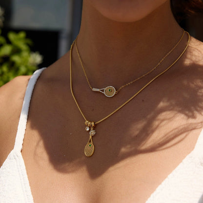 Colette Tennis Charms Gold Necklace