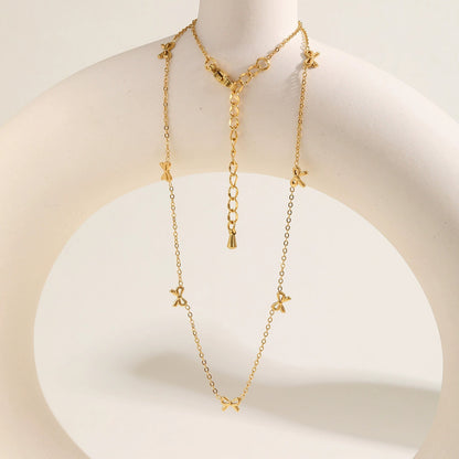 Bianca Multi-Bow Gold Necklace