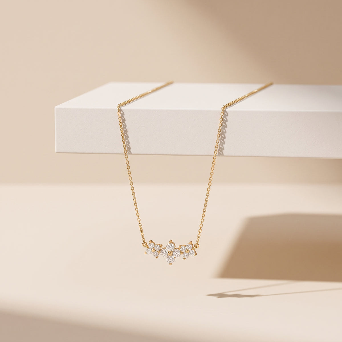 Annette Crystal Floral Bar Gold Necklace - Joie d’Or