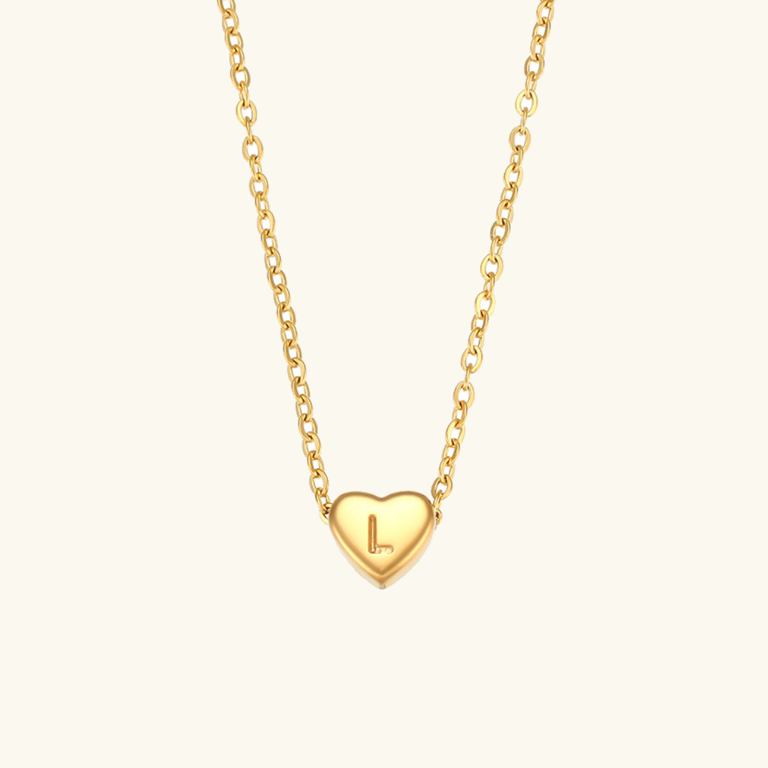 Heart Initial Gold Necklace - Joie d’Or