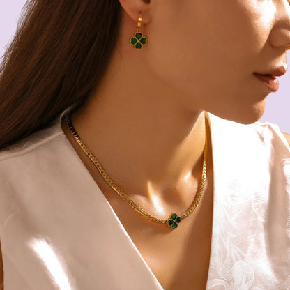Emerald Clover Necklace