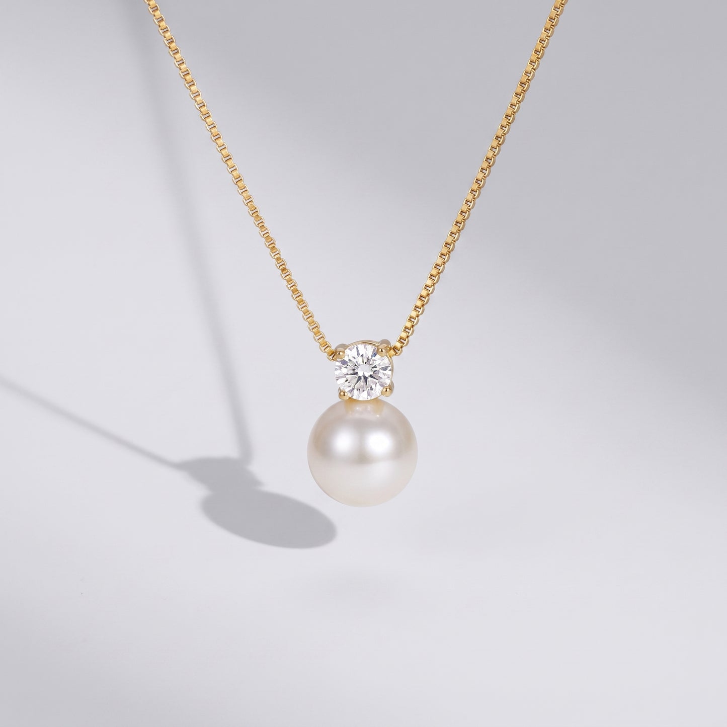 Arianne Pearl Crystal Solitaire Gold Necklace (Copy) - Joie d’Or